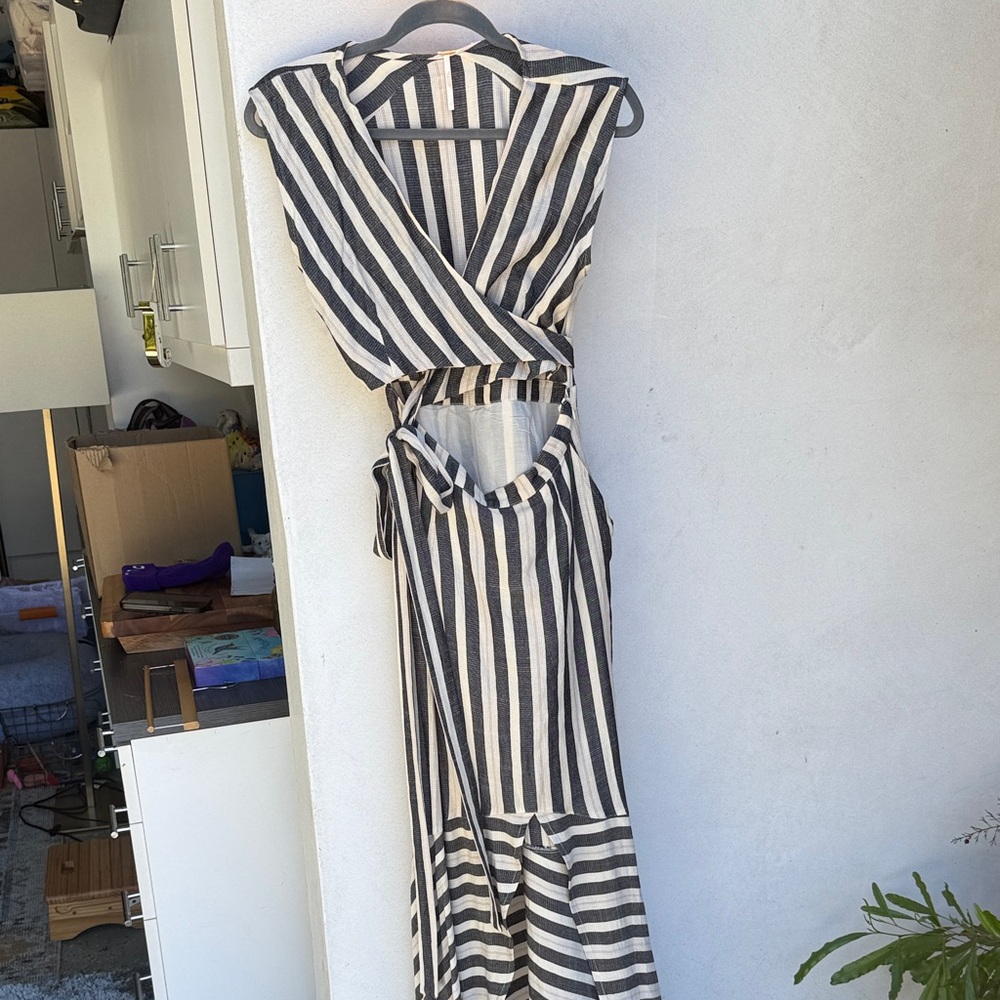 Free People Black and White Striped Maxi Dress